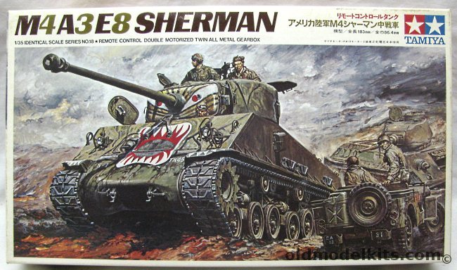 Tamiya 1/35 M4A3E8 Sherman Tank Motorized Remote Control - (M4), MT218 plastic model kit